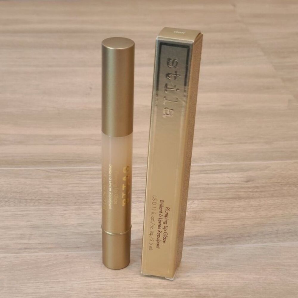 Stila Cosmetics Plumping Lip Glaze Clear T22A Lip Gloss Liquid Shine .11 fl oz